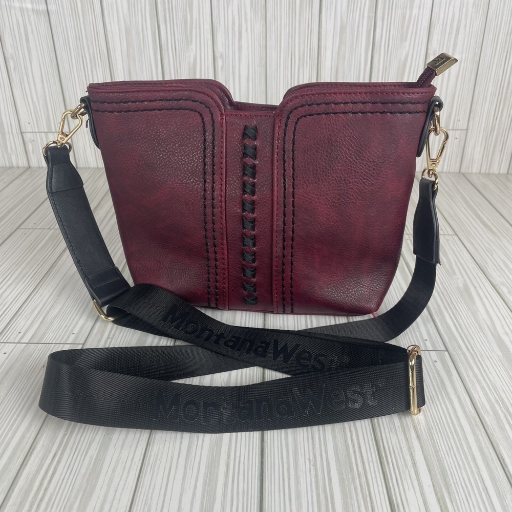 Montana West Maroon Cross Handbag for Women Crossbody Strap